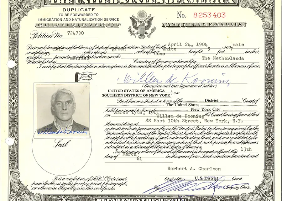 An example of a US Naturalization Document required for Italian Citizenship.